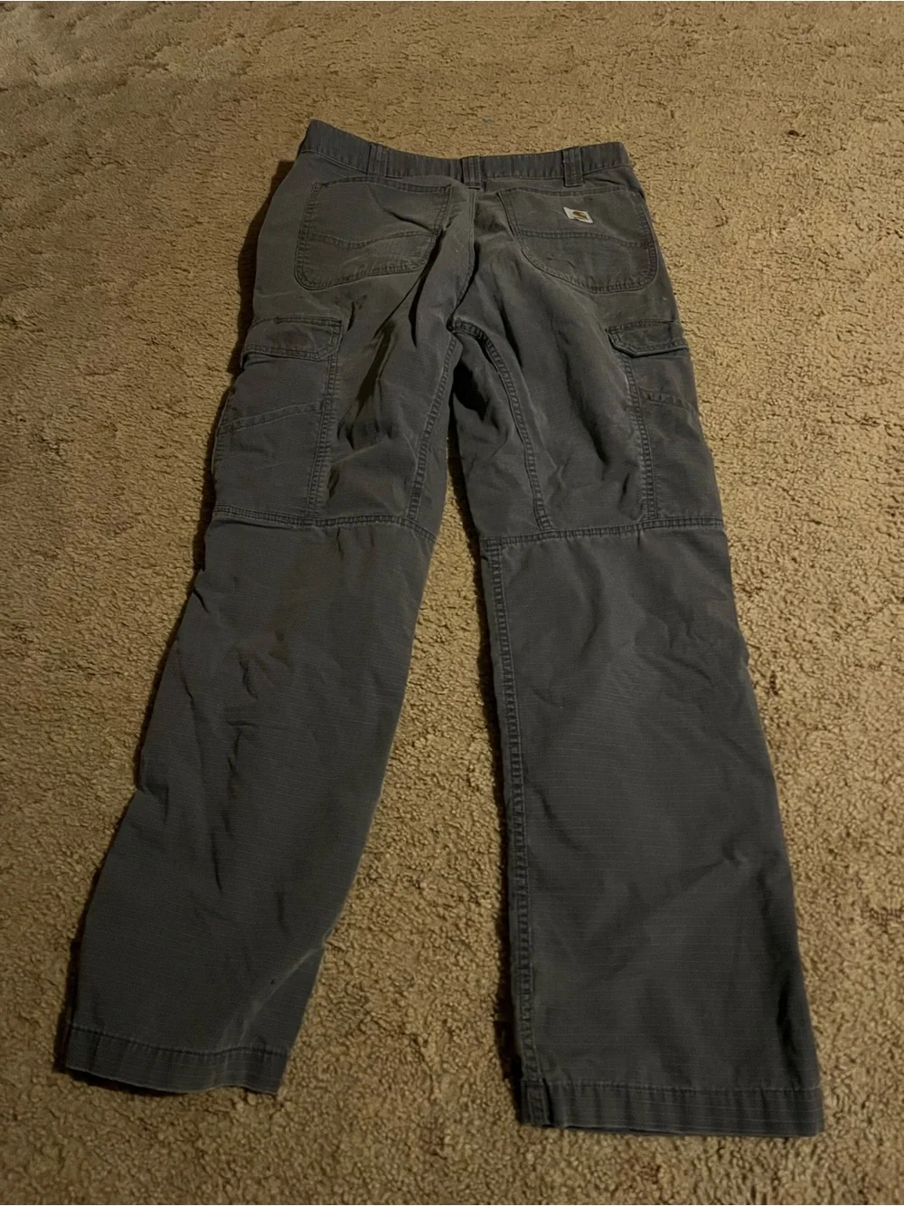 Carhartt Men’s Gray Cargo Pants with Logo Patch